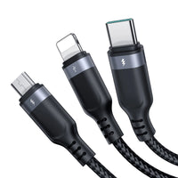 Joyroom 3-in-1 Multi-Use Cable | 30cm, Black, Universal Charging - MIZO.at