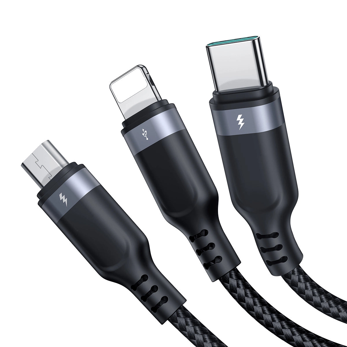Joyroom 3-in-1 Multi-Use Cable | 30cm, Black, Universal Charging - MIZO.at