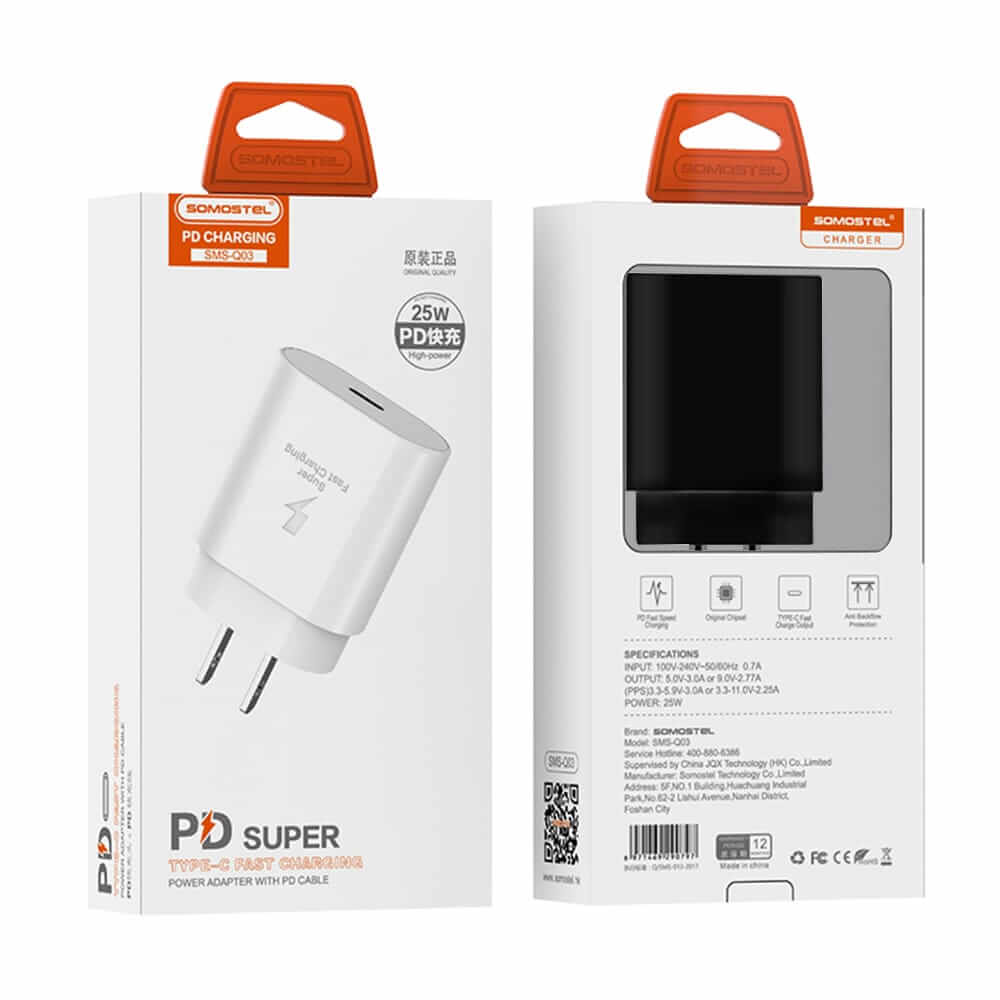 Somostel Netzteil USB-C 25W PD 3A Schwarz SMSQ03 - MIZO.at