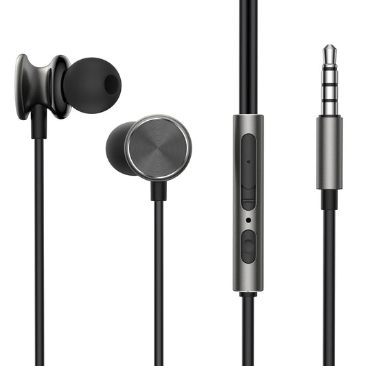 Joyroom Wired In-Ear Headphones | Dark Gray, Comfortable Sound Experience - MIZO.at