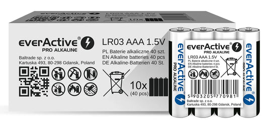 4er Pack everActive Pro AAA LR03 Alkaline Batterien 1,5V - MIZO.at