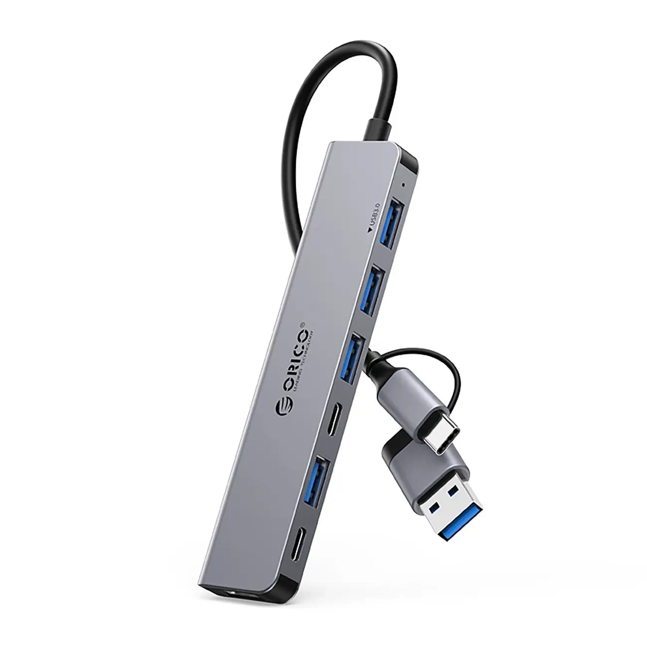 Orico YSA7-U3 7-Port USB-C/USB-A Hub Dock – Gray - MIZO.at