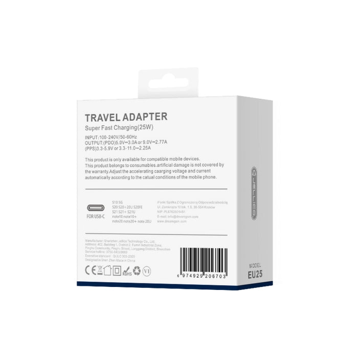 JELLICO EU25 Wall Charger 25W PD | USB-C White - MIZO.at