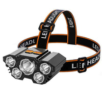 Head Flashlight LED 5 LED IPX4 Black | Waterproof & Durable - MIZO.at