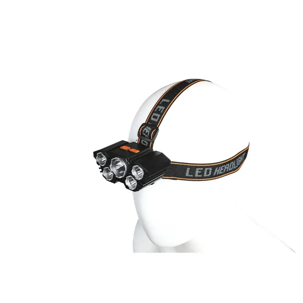 Head Flashlight LED 5 LED IPX4 Black | Waterproof & Durable - MIZO.at