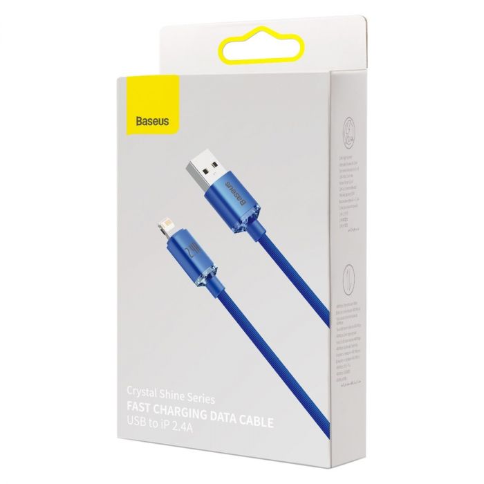 Lightning Crystal Shine Cable 2.4A 2M | Blue - MIZO.at