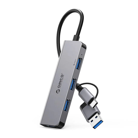 Orico YSA5-U3 USB-Hub 4-Port | USB-A/C, 5 Gbit/s, Grau - MIZO.at