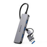 Orico YSA5-U3 USB-Hub 4-Port | USB-A/C, 5 Gbit/s, Grau - MIZO.at