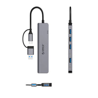 Orico YSA7-U3 7-Port USB-C/USB-A Hub Dock – Gray - MIZO.at