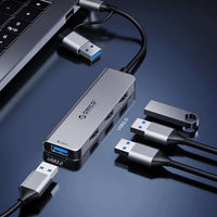 Orico YSA7-U3 7-Port USB-C/USB-A Hub Dock – Gray
