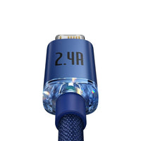 Lightning Crystal Shine Cable 2.4A 2M | Blue - MIZO.at