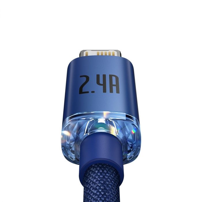 Lightning Crystal Shine Cable 2.4A 2M | Blue - MIZO.at