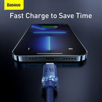 Lightning Crystal Shine Cable 2.4A 2M | Blue - MIZO.at