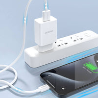 Dudao A4EU 2.1A USB-A Ladegerät Weiß + USB-A auf USB-C Kabel - MIZO.at