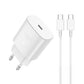 JELLICO EU25 25W PD Ladegerät Weiß inkl. USB-C auf USB-C Kabel - MIZO.at
