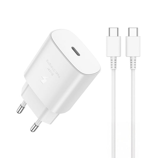 JELLICO EU25 Wall Charger 25W PD + USB-C Cable White - MIZO.at