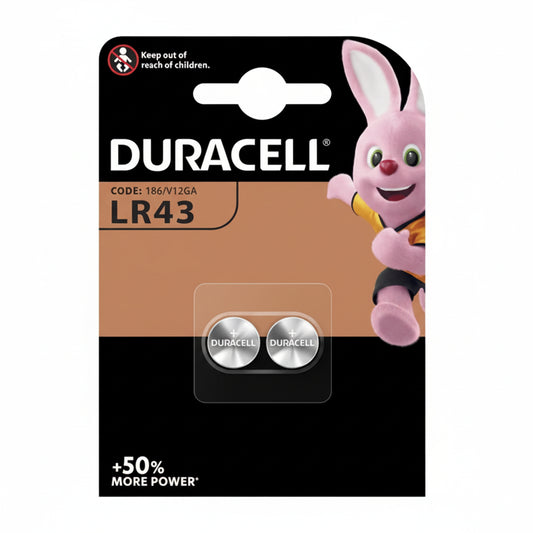 2er Pack Duracell LR43 / G12 Alkaline Knopfzellen 1,5 V - MIZO.at