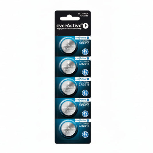 5er Pack everActive CR2016 Lithium Knopfzellen 3 V - MIZO.at