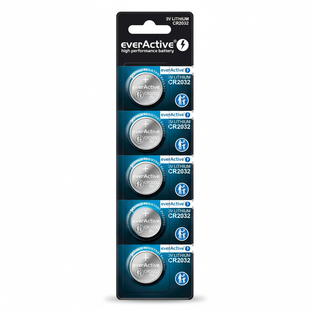 everActive CR2032 Lithium Batterien 5er Pack – 3,0V Knopfzellen - MIZO.at