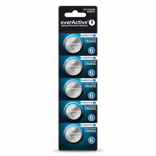 everActive CR2032 Lithium Batterien 5er Pack – 3,0V Knopfzellen - MIZO.at