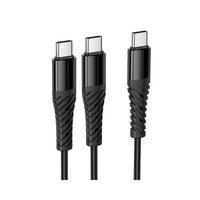 Hoco X123 2in1 USB-C Kabel 1m Schwarz Dual-Anschluss - MIZO.at