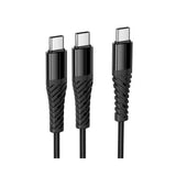 Hoco X123 2in1 USB-C Kabel 1m Schwarz Dual-Anschluss - MIZO.at