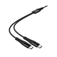 Hoco X123 2in1 USB-C Kabel 1m Schwarz Dual-Anschluss - MIZO.at