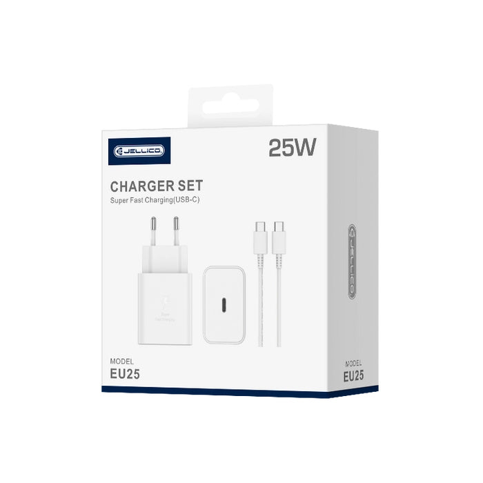 JELLICO EU25 Wall Charger 25W PD + USB-C Cable White - MIZO.at
