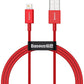 Lightning Schnellladekabel, 1 m Rot – 2,4A Kompakt Ladekabel - MIZO.at