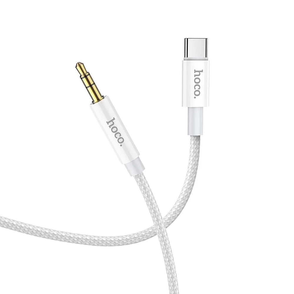 Hoco Aux Audio Jack 3.5mm to Type-C Cable | 1M Silver - MIZO.at