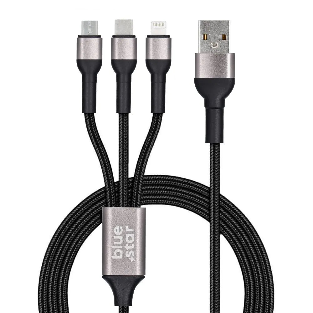 Blue Star 3-in-1 Charging & Data Cable | Versatile & Durable - MIZO.at
