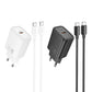 HOCO Wall Charger Type C + Cable Type C to Type C PD QC 30W N62 White - MIZO.at