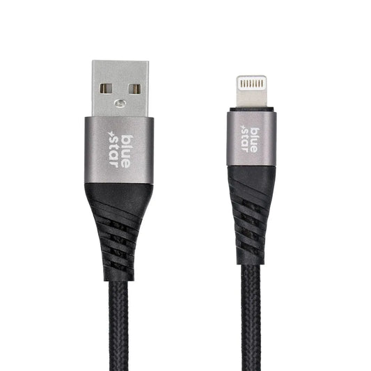 Blue Star Lightning Kabel – 1,2m Schwarz Schnellladung Datensync - MIZO.at