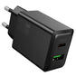 Hoco Ladegerät USB-A + USB-C QC3.0 PD 30W Schwarz N71 - MIZO.at