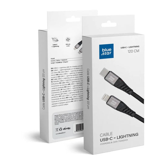 Blue Star USB-C zu Lightning Kabel – 1,2m Schnellladung Datensync - MIZO.at