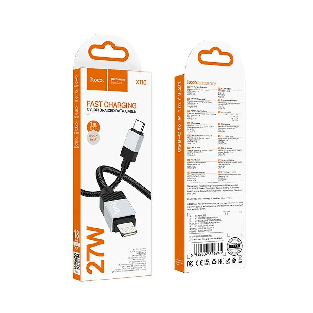 HOCO X110 Type-C to Lightning Cable 27W PD – 1m Black - MIZO.at