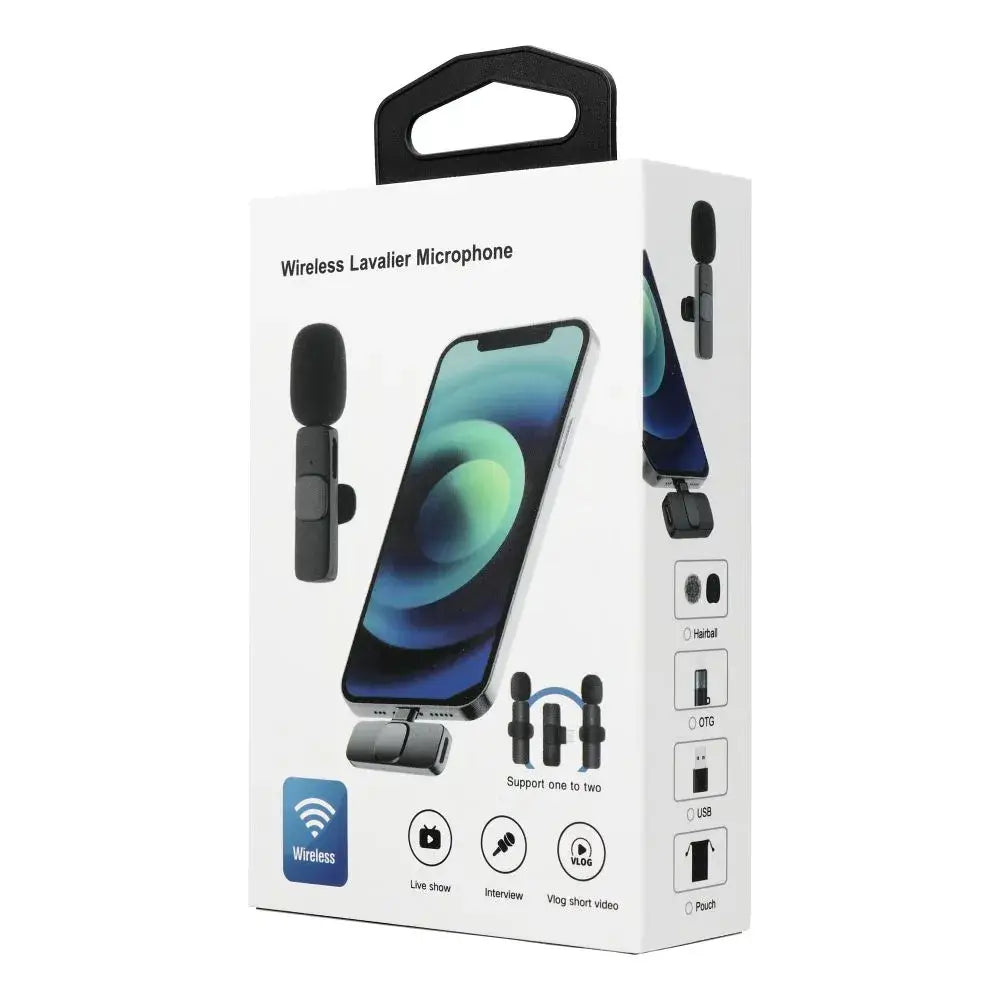 Wireless Lavalier Microphone Type C Double (2 in Set) K1 Black - MIZO.at