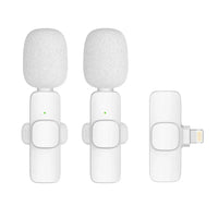 Wireless Lavalier Microphone Lightning Double with Long Hair K1 White - MIZO.at