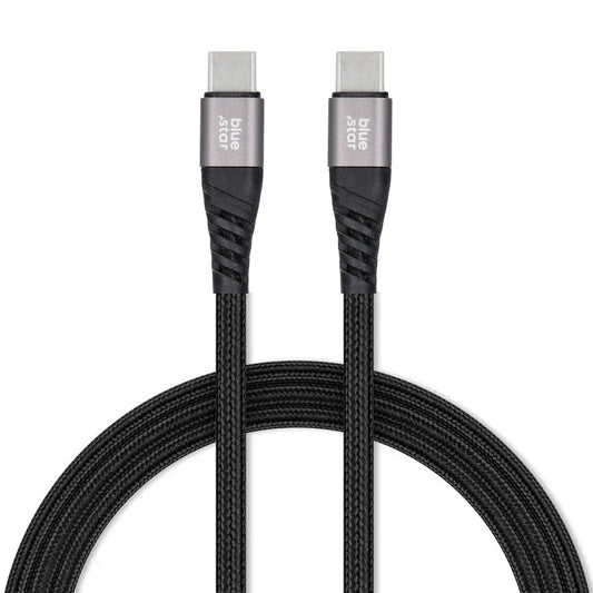 Blue Star 60W USB-C zu USB-C Kabel – 1,2m Schwarz Schnellladung - MIZO.at