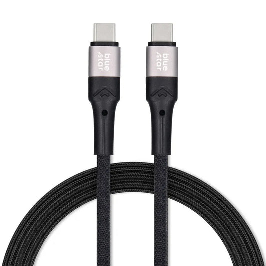 Blue Star 60W USB-C zu USB-C Kabel – 2m Schwarz Schnellladung - MIZO.at