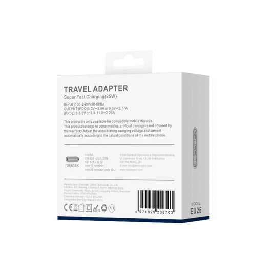 JELLICO EU25 25W PD Ladegerät Schwarz inkl. USB-C auf USB-C Kabel - MIZO.at