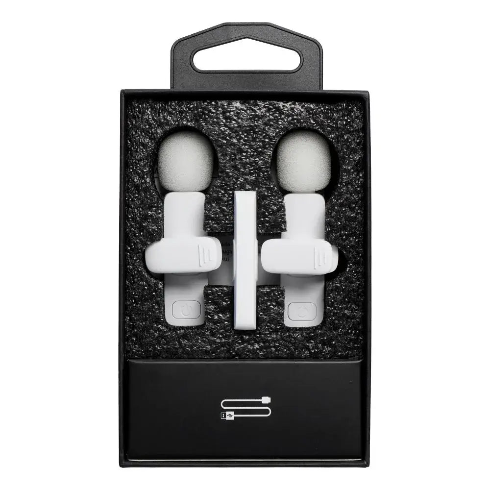 Wireless Lavalier Microphone Lightning Double with Long Hair K1 White - MIZO.at