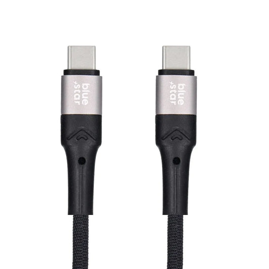 Blue Star 60W USB-C zu USB-C Kabel – 2m Schwarz Schnellladung - MIZO.at