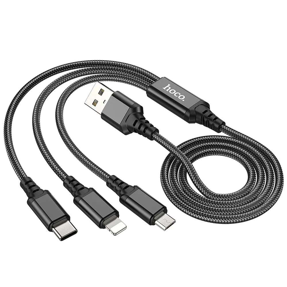 Hoco 3-in-1 USB Charging Cable | Lightning, Type-C, Micro-USB - MIZO.at