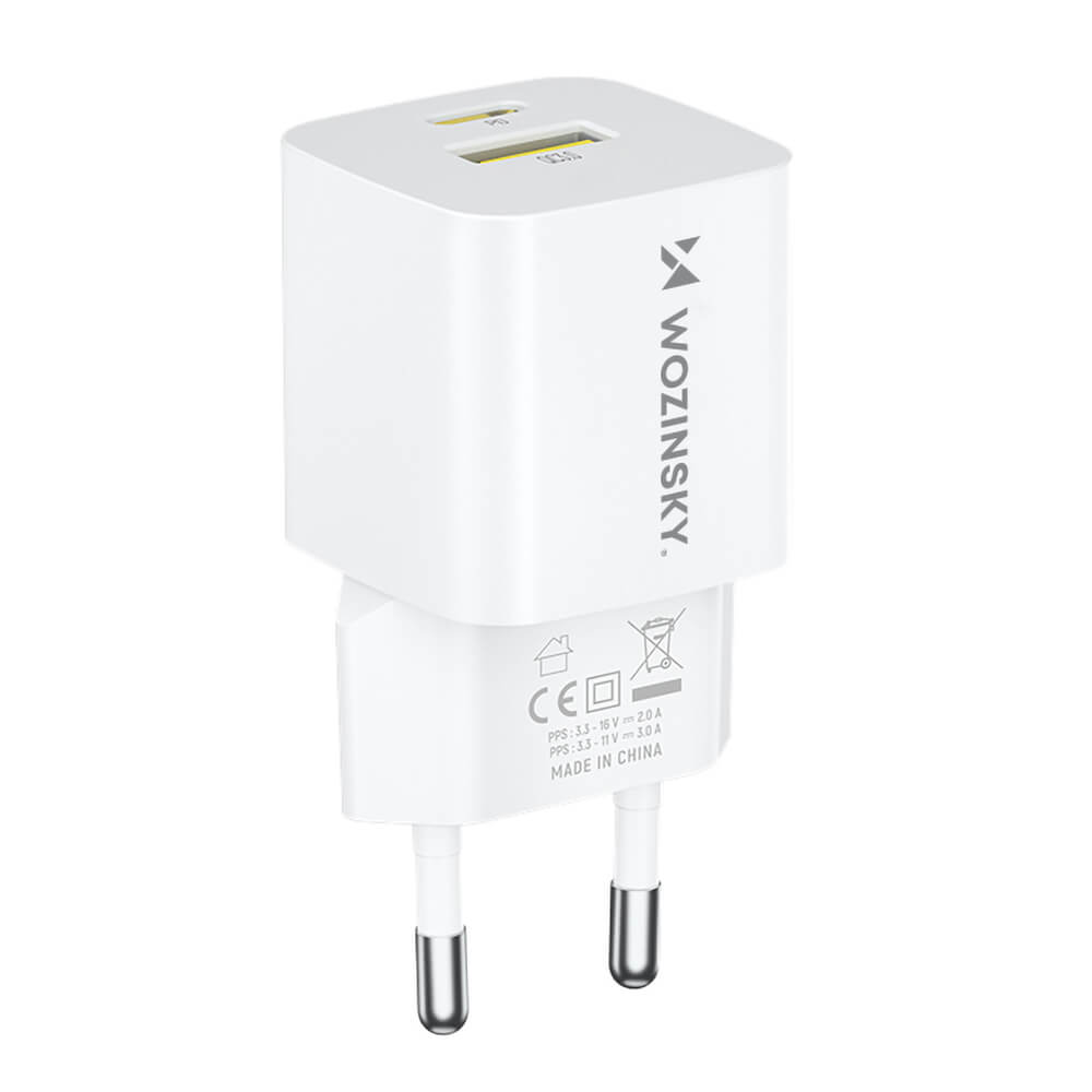 Wozinsky WWCEAC 33W GaN Ladegerät USB-A + USB-C Weiß - MIZO.at