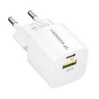 Wozinsky WWCEAC 33W GaN Ladegerät USB-A + USB-C Weiß - MIZO.at