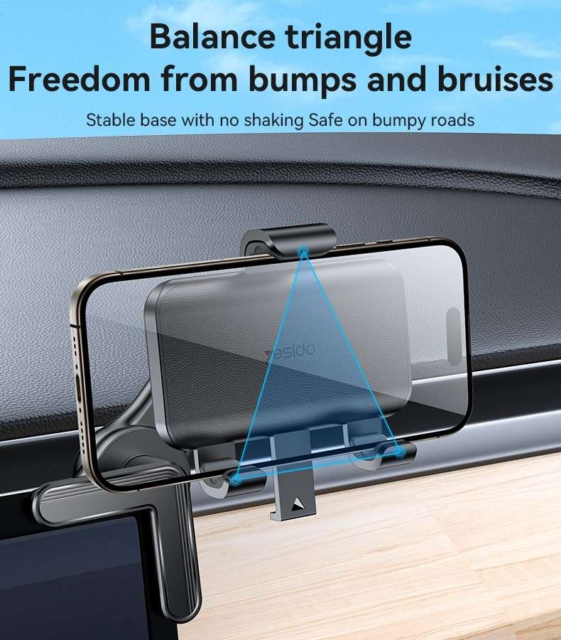 YESIDO Car Holder C250 | Screen Corner Mount – Black