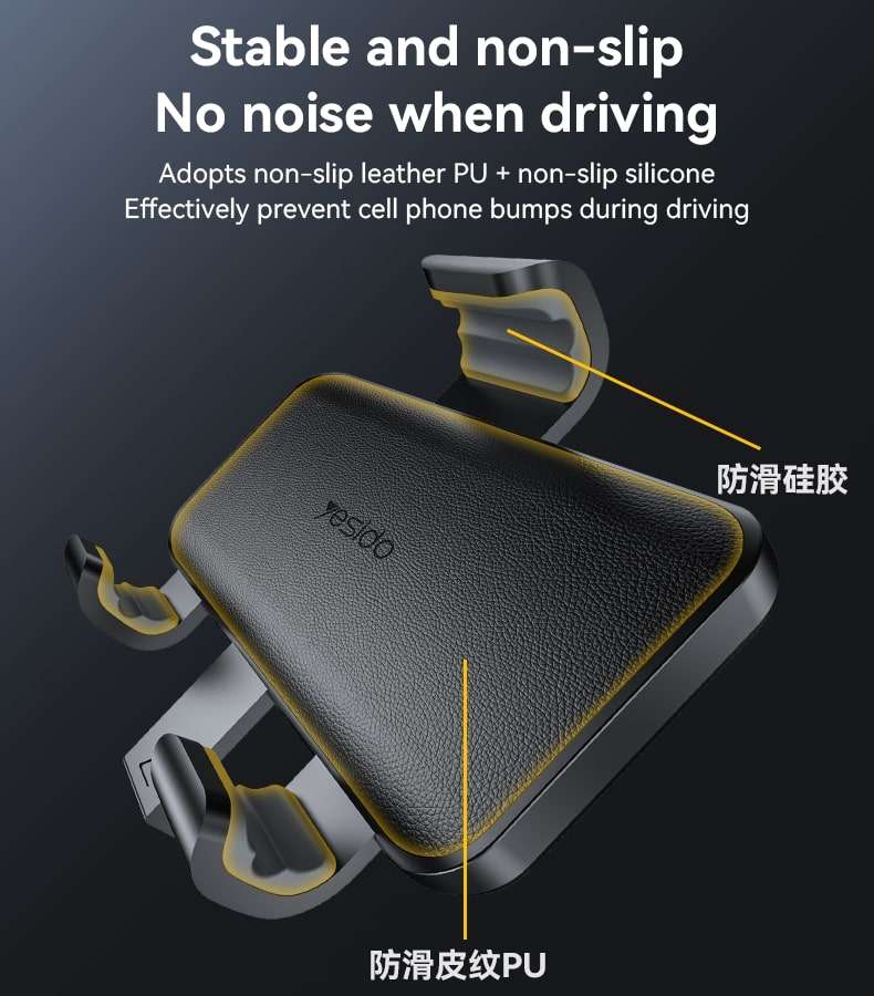 YESIDO Car Holder C250 | Screen Corner Mount – Black