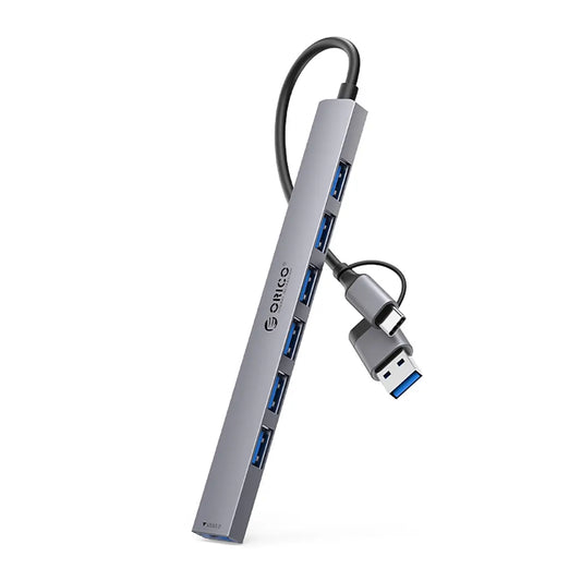 Orico YSA7-U3 7-Port USB-C/USB-A Hub Grau 5 Gbit/s - MIZO.at
