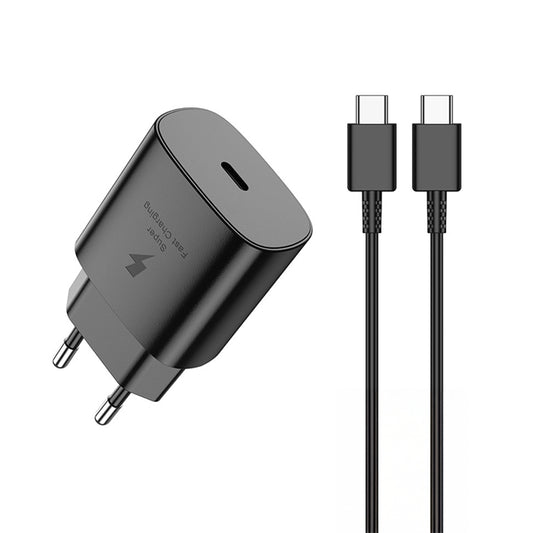 JELLICO EU25 25W PD Ladegerät Schwarz inkl. USB-C auf USB-C Kabel - MIZO.at